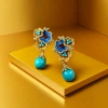 【SUGEBEINI】 Enamel colored earrings replicate the court's Hundred Flowers Banquet. Each flower is a wearable work of art ZEH00115 Specification image
